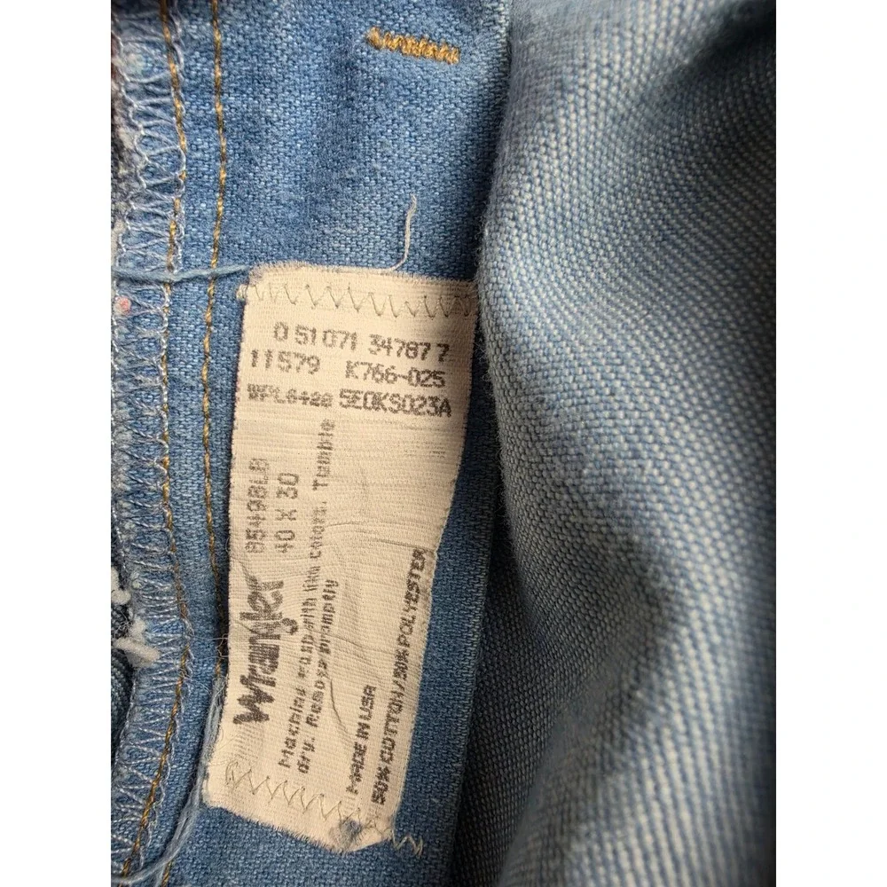Vintage Wrangler Jeans Mens 40x30 Fit 38x27 Blue USA Made Denim Pants 70s *Read